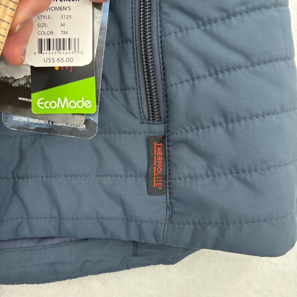 Storm Creek Vest Womens Size M Blue Quilted Full Zip Gerber Life Chest Logo - Picture 9 of 13